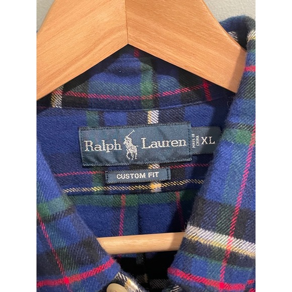 Ralph Lauren Custom Fit Flannel Shirt Men XL Classic Button Down - Picture 4 of 6